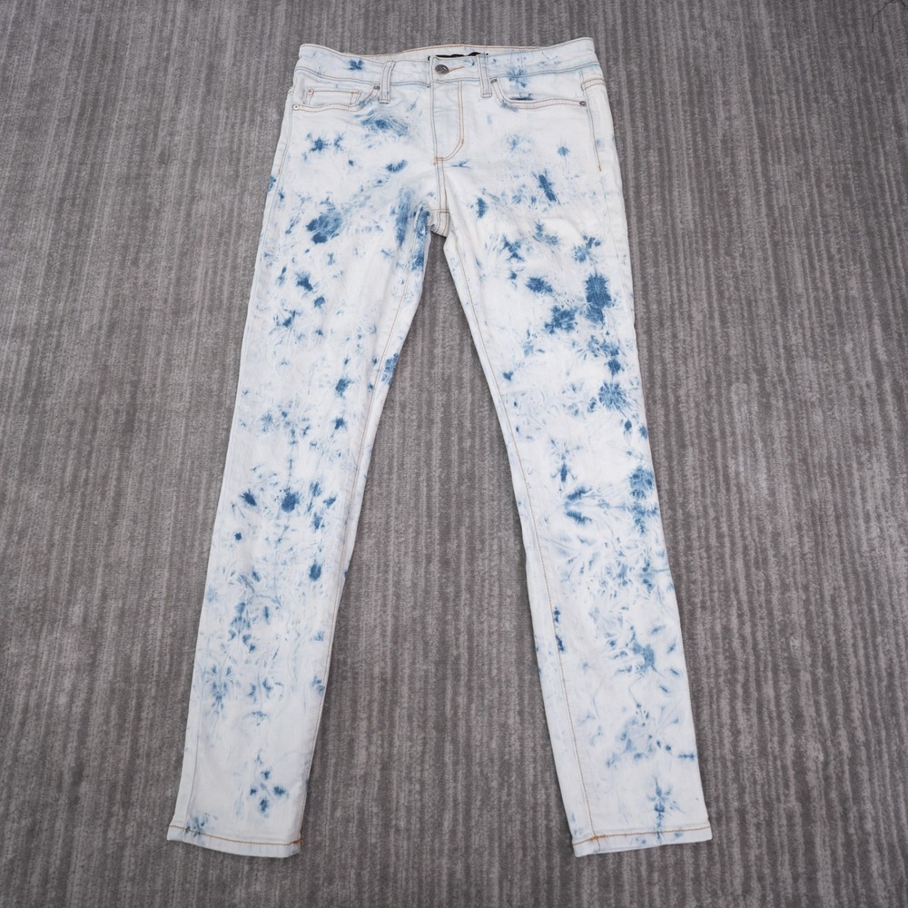 Joe's Jeans The Skinny Jeans Womens 27 Fit 29 Blue White Tie Dye Stretch